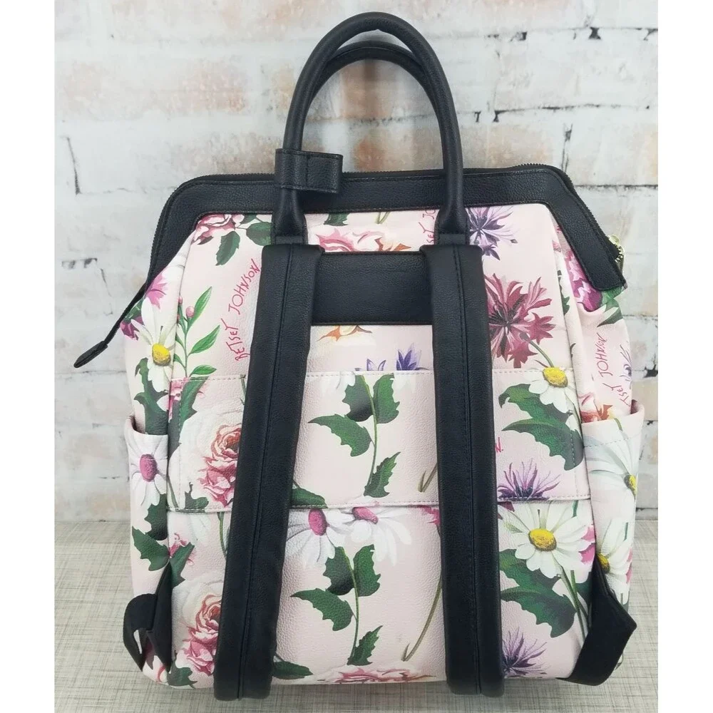 NWT Betsey Johnson Floral Print Backpack Approx 14